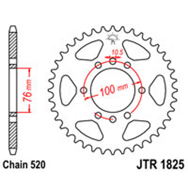 JT JT Rear Sprockets R/W 1825/825-48T SUZ (823)